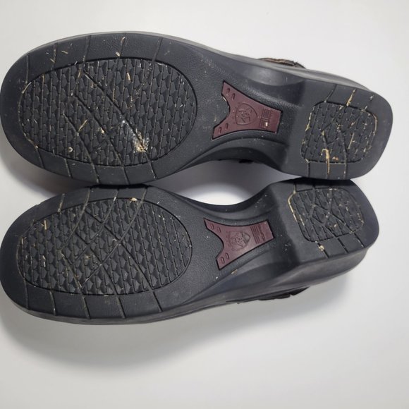 ARIAT Santa Cruz Black Leather Mules Slip On Clogs Women's Size 10B - Picture 7 of 9